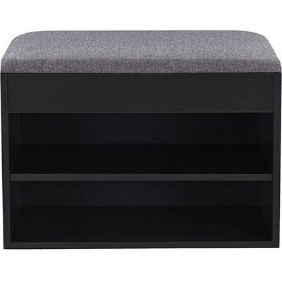 Entryway Shoe Storage Bench with Cushion | Hallway Organizer & Hidden Lift-Top Storage Black 60 cm - Image 4