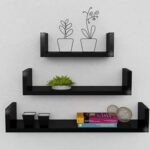 3-Piece Wall Mounted Floating Shelves - Black
