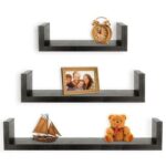 3-Piece Wall Mounted Floating Shelves - Black