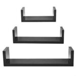 3-Piece Wall Mounted Floating Shelves - Black