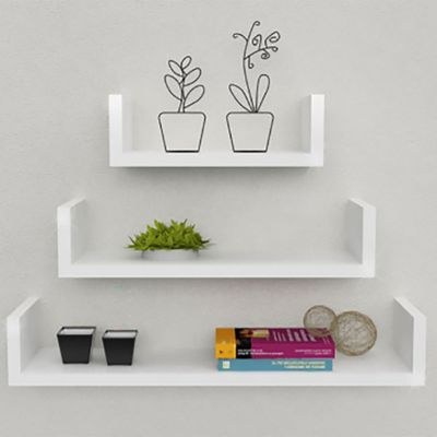 3-piece Wall Mounted Floating - White