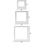 Floating Square Cube Wall Shelves – White 20×20+30×30+40×40 cm for Home Décor