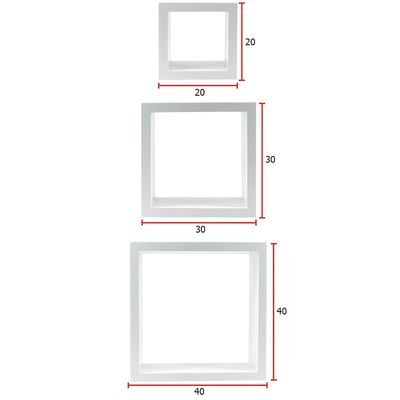 Floating Square Cube Wall Shelves – White 20×20+30×30+40×40 cm for Home Décor - Image 3
