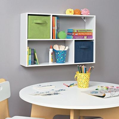 White Wall-Mounted Bookcase 80x55x15cm – Floating Shelf for Books, Decor & Home Storage - Image 3