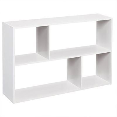 White Wall-Mounted Bookcase 80x55x15cm – Floating Shelf for Books, Decor & Home Storage - Image 4