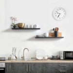 2-Pcs Floating Wall Shelves 40×15 cm Black