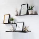 2-Pcs Floating Wall Shelves 40×15 cm Black