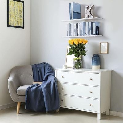 2-Pcs Floating Wall Shelves 60×15 cm White - Image 4