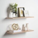 2-Pcs Floating Wall Shelves 40×15 cm Beige