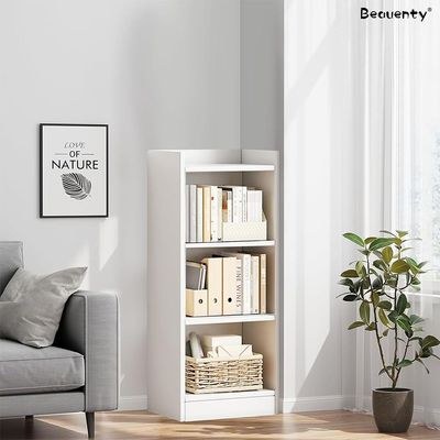 3-Shelf Wooden Bookcase – White Shelving Unit for Storage & Display
