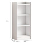 3-Shelf Wooden Bookcase – White Shelving Unit for Storage & Display