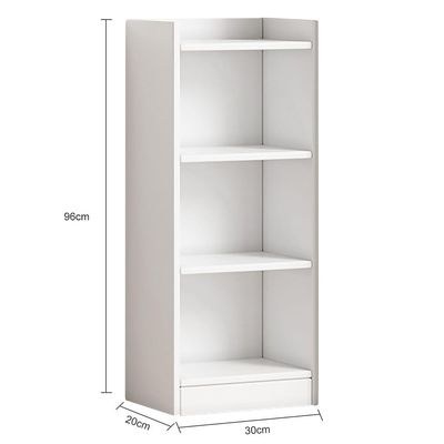 3-Shelf Wooden Bookcase – White Shelving Unit for Storage & Display - Image 3