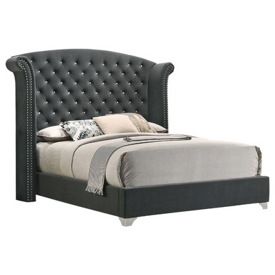 Sonvora Modern Button Tufted Bed for Luxury Bedroom with Silver Metal Legs King - Image 3