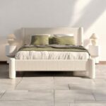 Wexune Elegant Modern Soft Boucle Fabric Rectangular Bed for Living Room & Bedroom King