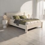 Wexune Elegant Modern Soft Boucle Fabric Rectangular Bed for Living Room & Bedroom King