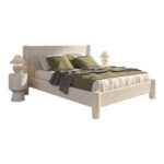 Wexune Elegant Modern Soft Boucle Fabric Rectangular Bed for Living Room & Bedroom King