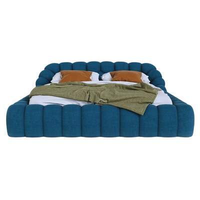 Syrux Bubble Design Modern Cloud Bed In Soft Boucle Fabric Blue King - Image 4
