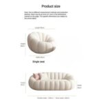 Living room Sofa Set 3+2+1 Trendy Pumpkin Design - Boucle Upholstery - Off White