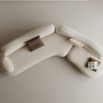 FORMA Cloud Curved Sofa - Velvet Upholstery - Off White