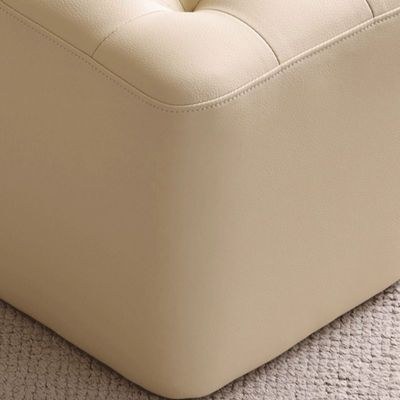 Square Ottoman Faux Leather Multi-Use Stool for Living Room, Bedroom, Entryway（White） - Image 4