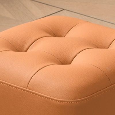 Square Ottoman Faux Leather Multi-Use Stool for Living Room, Bedroom, Entryway（White） - Image 3