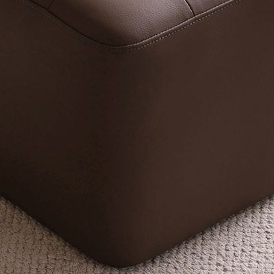 Square Ottoman Faux Leather Multi-Use Stool for Living Room, Bedroom, Entryway(Black) - Image 4