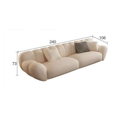 Modern Cream 2-Seater Sofa –240 Cm - Off White - Image 3