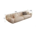 Modern Cream 3-Seater Sofa –260 Cm - Off White