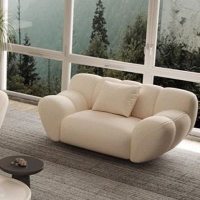 Modern Cream Sofa 3 +1 Velvet Sofa - Off White - Image 3