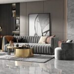 Elegant 4-Seater Gray Sofa - 250