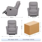 Rotai Grace Single Seater Manual Recliner Chair | Single Seater Recliner Sofa for Living Room & Home Comfort | Plush Cushioning, Smooth Recline & 2 Years Warranty (GREY)
