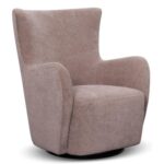 Rotai George Swivel and Glider Chair | 360° Swivel Glider Chair with Cushioned Seat & Armrests, Durable Ash Grey Fabric, Modern Living Room & Nursery Chair (ASH)