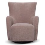 Rotai George Swivel and Glider Chair | 360° Swivel Glider Chair with Cushioned Seat & Armrests, Durable Ash Grey Fabric, Modern Living Room & Nursery Chair (ASH)