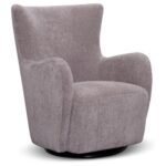 Rotai George Swivel and Glider Chair | 360° Swivel Glider Chair with Cushioned Seat & Armrests, Durable Ash Grey Fabric, Modern Living Room & Nursery Chair (PEWTER)