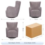 Rotai George Swivel and Glider Chair | 360° Swivel Glider Chair with Cushioned Seat & Armrests, Durable Ash Grey Fabric, Modern Living Room & Nursery Chair (PEWTER)
