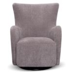 Rotai George Swivel and Glider Chair | 360° Swivel Glider Chair with Cushioned Seat & Armrests, Durable Ash Grey Fabric, Modern Living Room & Nursery Chair (PEWTER)