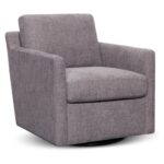 Rotai Harris Swivel Chair | 360° Swivel Accent Chair with Compact Design, Soft Stone Grey Upholstery & Cushioned Seat for Living Room, Bedroom & Lounge (PEWTER)