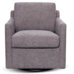 Rotai Harris Swivel Chair | 360° Swivel Accent Chair with Compact Design, Soft Stone Grey Upholstery & Cushioned Seat for Living Room, Bedroom & Lounge (PEWTER)