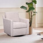Rotai Harris Swivel Chair | 360° Swivel Accent Chair with Compact Design, Soft Stone Grey Upholstery & Cushioned Seat for Living Room, Bedroom & Lounge (Stone)