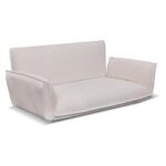 Rotai Mesa Adjustable Comfy Lazy Floor Sofa | Compact Loveseat with Adjustable Back & Arms, Corduroy Fabric, Floor Seating Sofa for Small Living Spaces. (WHITE)