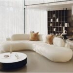 Modern 4-Seater High-End L-Shaped Corner Sofa Curved Edges - Off White - 210