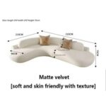 Modern 4-Seater High-End L-Shaped Corner Sofa Curved Edges - Off White - 210