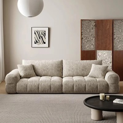 Cozy Puffy 3-Seater Living Room Sofa Couch - Gray -220