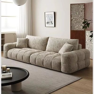 Cozy Puffy 3-Seater Living Room Sofa Couch - Gray -220 - Image 2