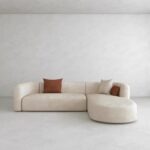 Modern 3-Seater L-Shaped Couch - Living room Sectional Sofa - Off white - 280 - Right Side