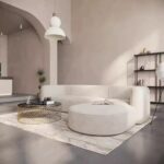 Modern 3-Seater L-Shaped Couch - Living room Sectional Sofa - Off white - 280 - Right Side