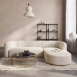 Modern 3-Seater L-Shaped Couch - Living room Sectional Sofa - Off white - 280 - Right Side