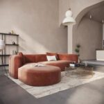 Modern 3-Seater L-Shaped Couch - Living room Sectional Sofa - Brown - 280 - Left Side