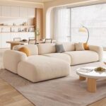 Living room 3 seater Modular Sectional Sofa L-Shape Design - Off White - 280 cm