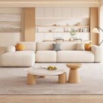 Living room 3 seater Modular Sectional Sofa L-Shape Design - Off White - 280 cm